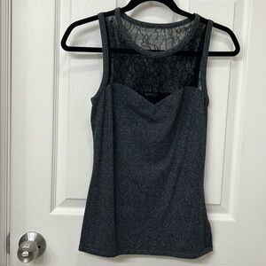 Express/  Gray Tank Top with Black lace /Size: XS